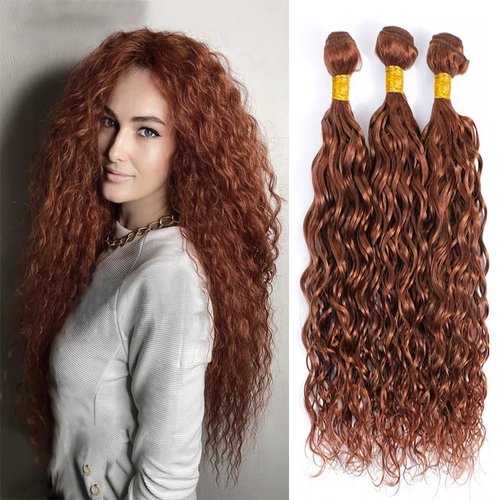 Brown Human Hair Bundles Color 30 Water Water Bundles Human Hair 12 14 16 inch Double Weft Brazilian Virgin Remy Hair Extensions Weave Light Brown Human Hair Bundles