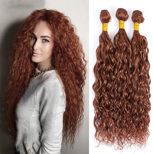 Brown Human Hair Bundles Color 30 Water Water Bundles Human Hair 12 14 16 inch Double Weft Brazilian Virgin Remy Hair Extensions Weave Light Brown Human Hair Bundles