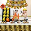 Inspireyee 4 Pack Construction Happy Birthday Tablecloth Dump Truck Birthday Table Covers Tractor Plastic Tablecloth Construction Themed Birthday Party Decoration Supplies for Kids Boy 51''x86''