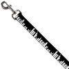 Dog Leash New York Solid Skyline Black White 4 Feet Long 0.5 Inch Wide