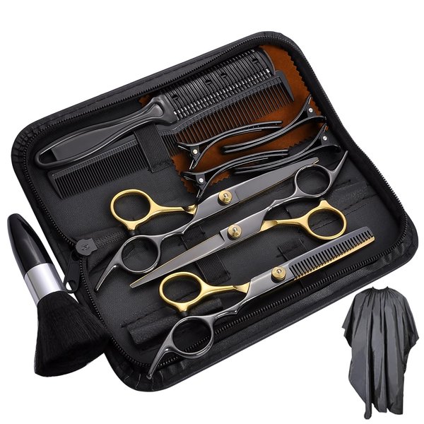 13 PCS Hair Cutting Scissors Kit, Professional Barber Shears Set with Hair Scissors Thinning Shears, Hair Cutting Shears Hair Cut Blending Salon Scissor for Men Women