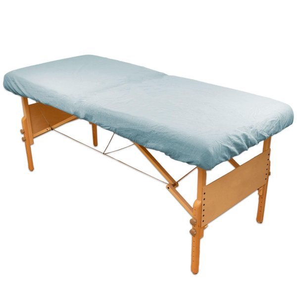 Body Linen Comfort Deluxe Flannel Massage Table Fitted Sheet. Premium Quality 100% Cotton Therapy Table Sheets. Elastic All Around for a Great Fit on your Massage Bed - Color: Blue,W67947