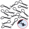 HobbyPark 150 Pieces Universal Bent RC Body Clips Car Clips Silver & Black R Clips for All 1/10 1/12 Scale Redcat HPI Tamiya HSP Exceed RC Car Parts Truck Buggy Shell Replacement