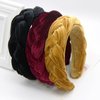 Qikuver Black Braided Headbands, Headbands for Women Velvet Braided Headbands Fashion Hairband Criss Cross Hair Accessories