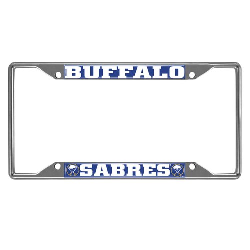 FANMATS 14844 Buffalo Sabres Chrome Metal License Plate Frame, Team Colors, 6.25in x 12.25in