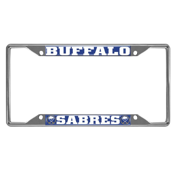FANMATS 14844 Buffalo Sabres Chrome Metal License Plate Frame, Team Colors, 6.25in x 12.25in
