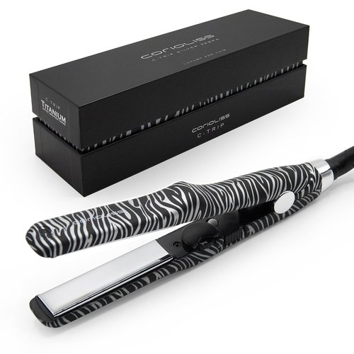 CORIOLISS C Trip Mini | Hair Straighteners for Women | Titanium| Flat Iron | Professional with Temperature Control (Zebra Silver)