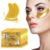 KlsyChry 24K Gold Gel Crystal Collagen Lip and Eye Mask, 5 Pairs Gold Eye Mask Patches and 5 Pcs Gold Lip Mask Pads for Moisturizing, Anti Wrinkle, Anti Aging, Hydrating Lips and Eyes