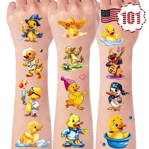 101+ Duck Temporary Tattoos – Waterproof Fake Tattoos for Kids, Girls, Boys, Teens & Adults – Ideal for Birthday Parties & Decorations