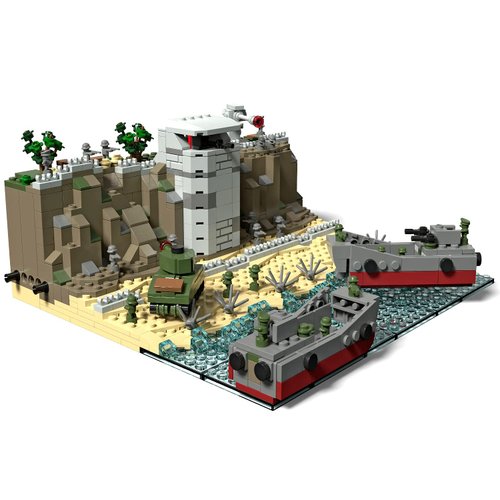 POCO DIVO Omaha Beach D-Day Normandy Landings WWII Collection Standard Block Toy Building Brick Set, 723 pcs