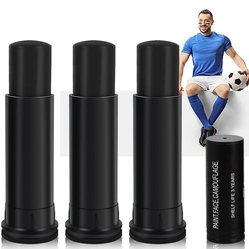 3 Pcs Black Face Paint Stick,Eye Black Stick for Sports Eye Black Football/Baseball/Softball,Easy to Color & Waterproof Black Body Paint Black Sticks for Halloween SFX Cosplay Makeup