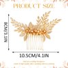 Latious Leaf Bride Wedding Hair Comb Gold Flower Hair Clip Bridal Hair Accessories for Women and Girls