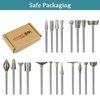 Stone Carving Set Diamond Burr Bits Compatible with Dremel, 20PCS Polishing Kits Rotary Tools Accessories with 1/8’ Shank For Carving, Engraving, Grinding, Stone, Rocks, Jewelry, Glass, Ceramics