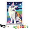 Nariolar Paint by Numbers for Kids Ages 4-8 with 7X9.5 inch Pre-Printed Cardboard,12 Acrylic Paint Pots and 3 Painting Brushes, Craft Gift Room Decor for Children,(Elegant Cat)