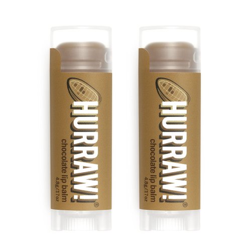 Hurraw! Chocolate Lip Balm, 2 Pack: Organic, Certified Vegan, Cruelty and Gluten Free. Non-GMO, 100% Natural Ingredients. Bee, Shea, Soy and Palm Free. Made in USA