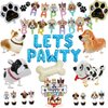 Dog Birthday Decorations, Lets Pawty Birthday Decorations Boy, Dog Birthday party Supplies Include Puppy Dog Happy Birthday Banner, Dog Balloons, Paw Print Balloons, Cake Toppers