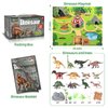 EnAuRoL Dinosaur Toys with Play Mat&Plants&Booklet for Kids Ages 3-12, Play Sets of 46 Includes 12 Different Dinosaurs 16 Building Blocks Toys Set for Boys Girls, Christmas Birthday Gift