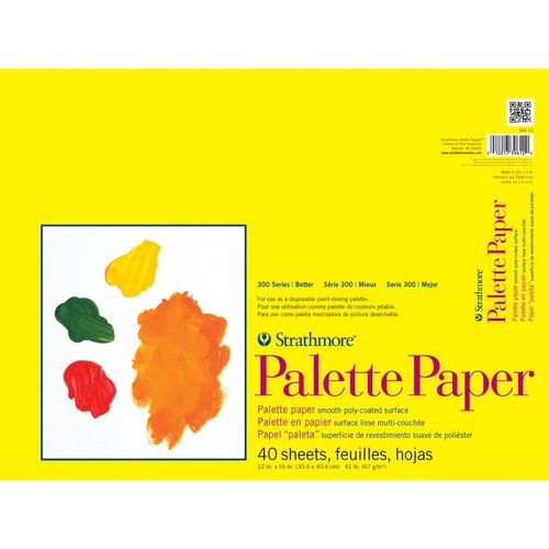 Strathmore 300 Series Palette Paper Pad, Tape Bound, 12x16 inches, 40 Sheets (41lb/67g) - Artist Paper for Adults and Students