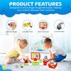 Kids Cash Register with Card Scanner and Credit Card - Toddler Electronic Toy Pretend Play Grocery Supermarket Cashier Playset with Barcode Scanner-Grocery Play Cash Register Toy for 3 Years and More