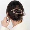10 PCS French Oval Hair Clips for Women, Plastic Bun Ponytail Curved Hair Claw Clips Alligator Hair Barrettes Volume No Slip Grip Strong Hold Banana Hair Clamps Jaw Clips Styling Hair Accessories