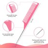 4Pcs Hair Brush Styling Combs Set, Anmieciu Bristle Hair Edge Brush, Teasing Brush Comb, Rat Tail Comb and Wide Tooth Comb for Women Girls Men Combing, Smoothing and Styling Hair (Pink)