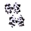 Cow Stria Cheer Bow Milk Cow Ponytail Holder Bowknot Cow Print Cheerleading Bow Cow Stria Jumbo Bow PHB11 (Hair Clip Bow-Black)