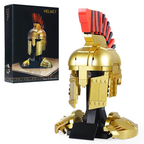 Medieval Helmet of Roman Toy Building Sets for Adults, Collectible Helmet Model Kit Display Decoration, Gift Ideas for Boys 8-14, Office or Home Decor Building Toys with Light (590pcs)