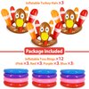 3 Pack Thanksgiving Ring Toss Games Toys for Kids Thanksgiving Inflatable Turkey Hat Toss Games Thanksgiving Family School Party Favors Supplies Indoor Outdoor Party Game(3 Turkey Hats, 12 Rings)