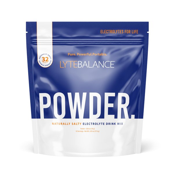 LYTE BALANCE Powder 32 Double Strength Packets, Naturally Salty Electrolyte Drink Mix w/Sodium, Potassium & Magnesium | Daily Hydration, Muscle Recovery, Immune Support | Keto, Paleo, No Sugar