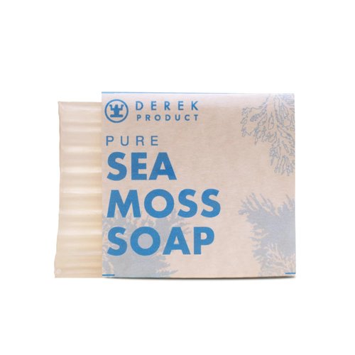 Derek Sea Moss Soap Bar - 5oz for All Skin Types | Wildcrafted Pure Sea Moss Soap, Olive Oil (Olea Europaea), Soybean Oil (Glycine Soja), Coconut Oil (Cocos Nucifera)