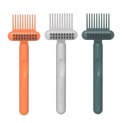 JOKHOO 2 in 1 Comb Cleaner, Hair Brush Cleaning Tool, Mini Comb Cleaning Brush, Hair Brush Remover Rake for Removing Hair and Dust, Home and Salon Use (Green+White+Orange)
