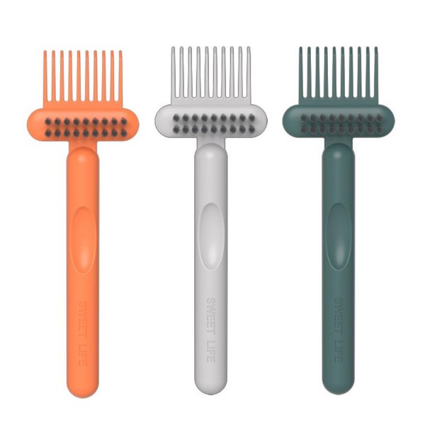 JOKHOO 2 in 1 Comb Cleaner, Hair Brush Cleaning Tool, Mini Comb Cleaning Brush, Hair Brush Remover Rake for Removing Hair and Dust, Home and Salon Use (Green+White+Orange)