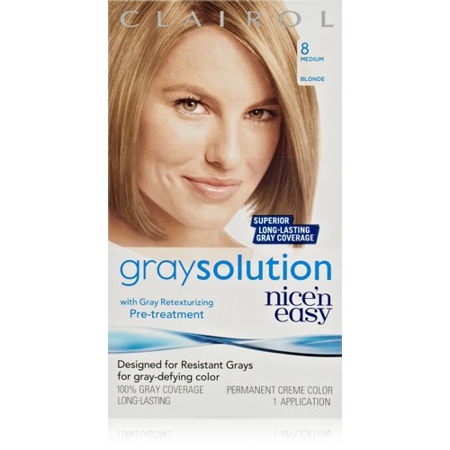 Clairol Gray Solution By Nice 'N Easy Hair Color 008 Medium Blonde 1 Kit (Pack of 3)