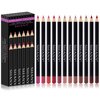 SHANY Dreamy Dozen Matte Lip Liner Set Vegan - Long-Lasting Professional Velvet Cruelty-Free Lipstick Pencils Pens in Varying Shades - Pack of 12