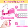 Evatage 10 Packs Self Ear Piercing Kit, Home Piercing Kit Disposable Ear Piercing Gun Kit with Stainless Steel Earring Studs for Pierce Your Own Ears (Rose Pink)