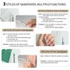 HaimiLiya 100/180/240 Grit Sandpaper Sheets Nail Brush Set, Mini Nail Files, Self-Adhesive Sandpaper Pads for Cuticle Pusher Beveled Head, Handle Grip Nail Brush, Nail Art Pre-polishing(150 pcs)