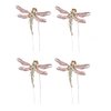 Leadigol 4 PCS Vintage Dragonfly Hair Clips, U Shaped Dragonfly Hair Pins Bridal Wedding Hair Pin Hair Ornament Headdress Hair Jewelry for Women Wedding Party