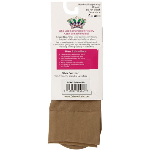 Celeste Stein Therapeutic Compression Socks, Nude, 8-15 mmhg, 1-Pair