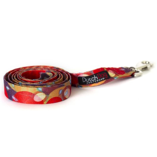 Dutch Dog Amsterdam Fashion Dog Leash, 5-Feet, Ruby Harvest