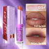 Easilydays Nude Lipstick, 2 In1 Two Tone Bitten Moisturzing Waterproof Lipstick Gradient Bitting Matte Lipstick V Styling Glimmer Balm, Long Lasting Waterproof Silk Finish Lip Gloss for Women (#03)