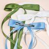 6PCS Hair Bows for Women Hair Clip Hair Tassel Hair Ribbon Ponytail Holder Accessories Slides Metal Clips Barrettes Girls Toddlers Teens Green Blue White