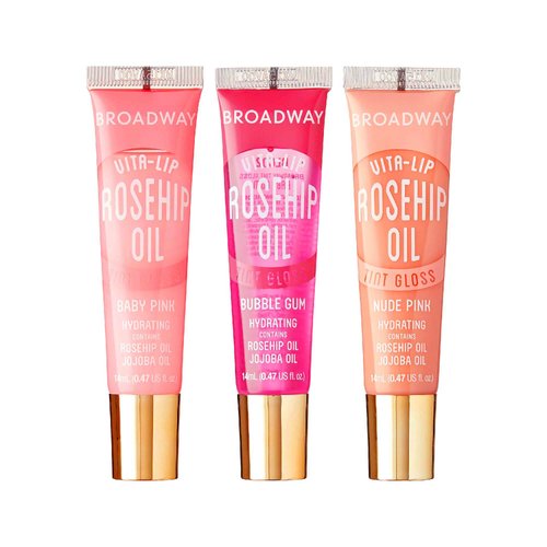 Ruby Kisses Broadway Lip Gloss Vita-Lip Tinted Lip Gloss Set, Non-Sticky Formula, Long-Lasting, Moisturizing, Soothing, Super Glossy 3pcs (Set 1)