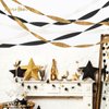 NICROHOME EUR Black and Gold Party Decorations, 6 Rolls Ivory White Gold Black Crepe Paper Streamers for New Years Eve Party Supplies 2025, Wedding, Baby Bridal Shower, Graduation, Birthday, 82Ft Long
