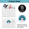 REWIDPARTY Winter Party Invitations with Envelopes & Stickers（Set of 15） Snowman Shaped Fill-in Invitations Hello Winter Party Invites Cards Christmas Birthday Party Supplies for Kids Adults Groups