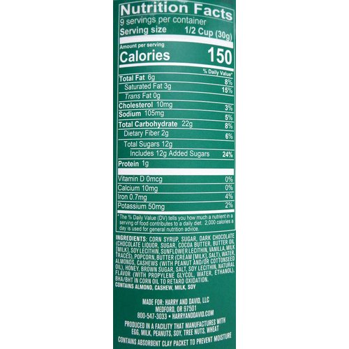 Harry & David Dark Chocolate Moose Munch Premium Popcorn Holiday Canister