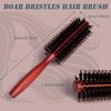 FORANYO Boar Bristle Hair Brush, Soft Bristle Hair Brush Boar Bristle Brush for Thick Hair Fine Hair, Round Hair Brush Boar Brush For Women Men