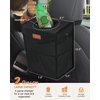 Pritent Car Trash Can with Lid, Cute Leakproof Car Trash Garbage Bag Hanging Vehicle Trash Bin Small Portable Automotive Garbage Cans Organizer for Back/Front Seat/Console(Trapezoid,Black)