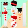 Kathfly 48 Sets Christmas Snowman Stick Ornament Craft Kit Snowman Hats for Crafts Hanging Christmas Ornaments Craft Bulk for Kids Winter Xmas Holiday DIY Classroom Home Activities