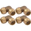 SharkBite 3/4 Inch 90 Degree Elbow, Pack of 4, Push to Connect Brass Plumbing Fitting, PEX Pipe, Copper, CPVC, PE-RT, HDPE, U256LFA4