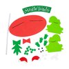 Green & Red 3D Foam Mistle Toads Christmas Craft Kit - 7.25" x 4" x 6.5" (Set of 12) - Ideal for Holiday Decorations & DIY Projects